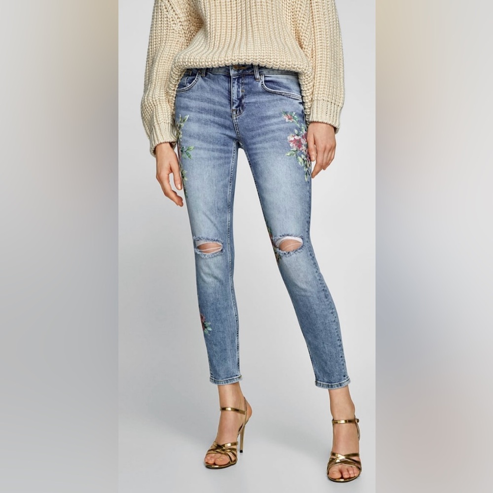 Zara Flower Jeans